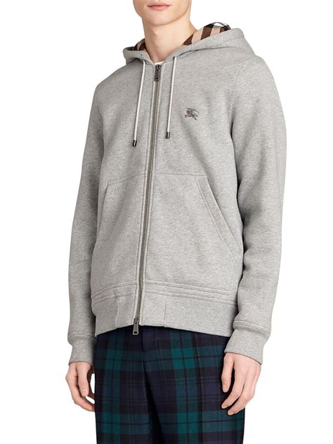 burberry zip-up hoodie grey|burberry hoodie pullover grey.